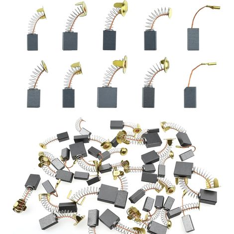 Lot de 80 balais de carbone pour moteur électrique, 10 modèles différents, balais de carbone de rechange pour l'entretien du moteur (1/5)