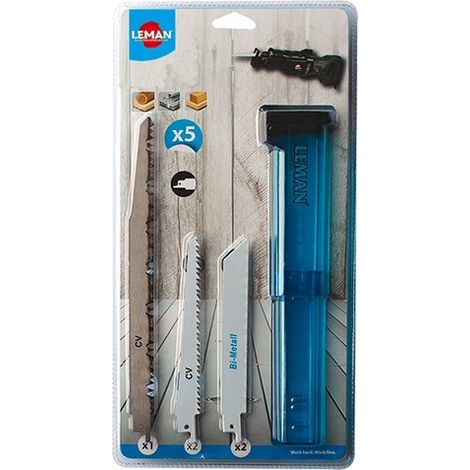 Set di 5 lame a sciabola per legno e metallo - LEMAN - 7750.05