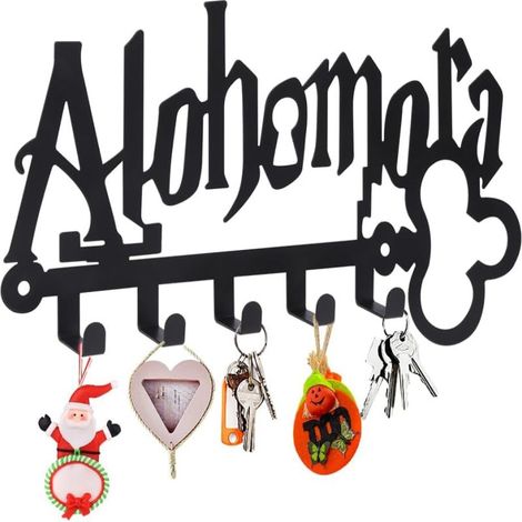 Mini colgantes de letras de metal, llavero de pared de Halloween, llavero con letra, negro 21x11cm. (1/5)