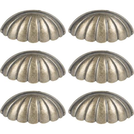 6 PCS Seashell Nautical Knobs Vintage Door Handle Cabinet Drawer Cupboard Pull Sea Drawer Knobs Dresser Knobs Handles for Kitchen Furniture Wardrobe Closet (1/4)