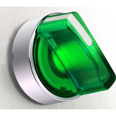 2-Positionen-Schalter, Drehknopf 22 mm, grün, 1 Schließer, 1 Öffner, Federrückstellung, XB4BK123B5