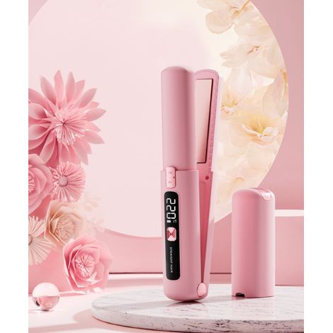 Lisseur à cheveux à chargement sans fil, double usage pour boucler et lisser, ions négatifs à cristaux liquides, lisseur à cheveux portable (1/5)