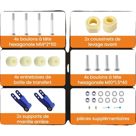 Lift-Kit, 3-Zoll Vorderlift, 2-Zoll Hinterlift, Passend für Jeep Cherokee 1984-2001, Bolt-on Installation, Robuste Stahlkonstruktion (1/5)