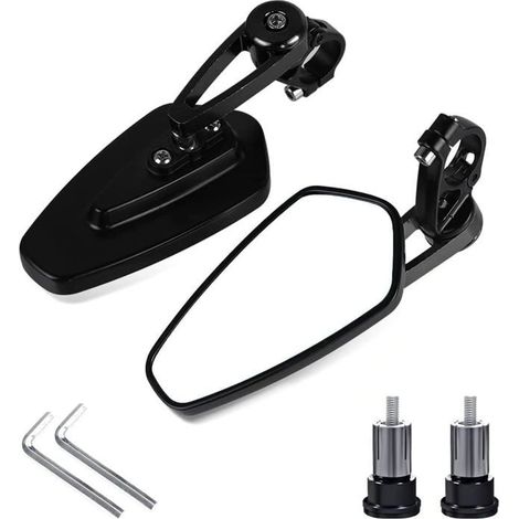 Inversant Rétroviseur De Moto,7/8" 22mm Universel Aluminium Rétroviseurs Embout De Guidon Moto Latéraux Miroirs Arrière (1/5)