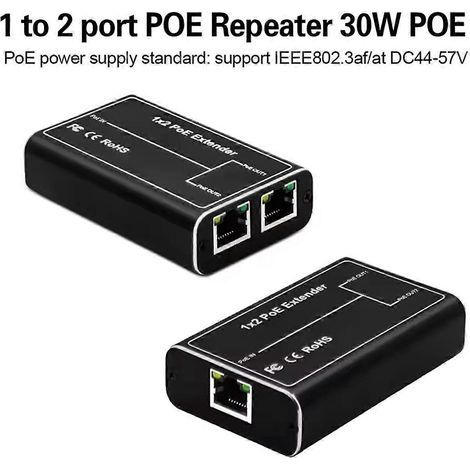 Répéteur réseau Gigabit PoE 2 ports 100/1000M 30W (1/5)