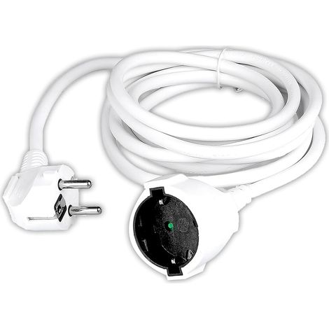 Rallonge Électrique 3 Mètres - Prise Shuko - Prolongateur Électrique de Câble pour la Maison, Le Bureau, Le Magasin, Le Travail - Super résistante - Charge maximale 3680W (1/5)