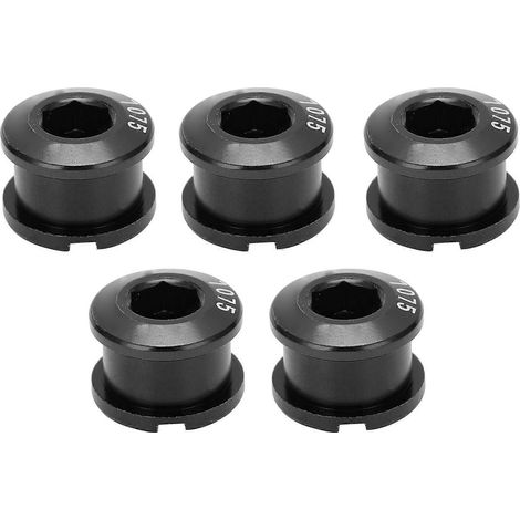 Qukaim Vis de plateau en alliage d'aluminium, lot de 5, écrous de pédalier en alliage d'aluminium pour VTT, noir (1/5)