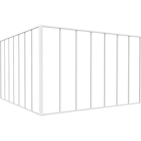 Vetrata angolare L210 x L210 x H130 in Alluminio termolaccato Stile atelier Bianco - BAYVIEW