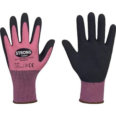 STRONGHAND Guantes LADY FLEXTER rosa / negro EN 420 EN 388 EPI II Talla 6 - 0529-06H (1/4)