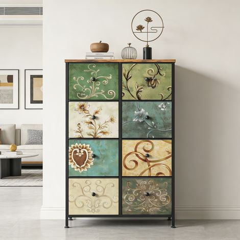 Commode en Tissu à 8 Tiroirs,Commode pour Chambre à Coucher,Meuble de Grand Espace Tiroirs de Rangement, pour Placard,Salon,Chambre D’Enfant ou Couloir