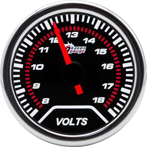 Voltmetro per auto applicabile 2" 52mm Voltmetro per auto Misuratore universale di voltmetro Indicatore luminoso 12V Misuratore fumo