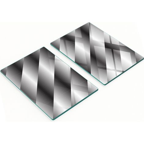 Set di 2 pannelli in vetro temperato con motivo a strisce astratte, 2x40x52 cm (1/5)