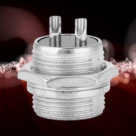 Lot de 100 connecteurs mâles BERM Aviation universels, boîtier en acier inoxydable, 2 broches, diamètre 16 mm. (1/4)