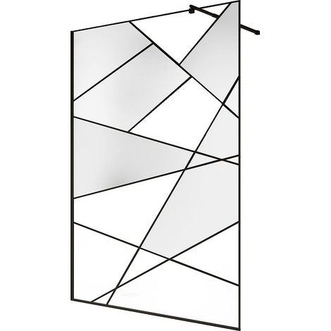 Parete da doccia walk-in serigrafata 140 x 200 cm Nero opaco - TRISEO