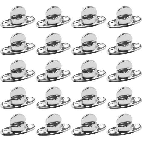 20 Pièces Serrures à Bouton Tournant pour Housse de Siège de Voiture Housse d'auvent de Bateau Sac à Main en Métal Argent 2 Trous Goujon de Base Accessoires de Remplacement 14x32mm (1/5)