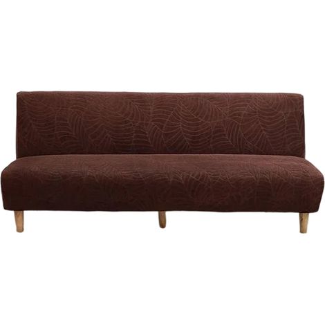 Housse Canapé Clic-Clac - Jacquard Imperméable - Universelle Sans Accoudoirs - 160 À 190 cm - Brun