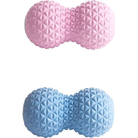 Balles de massage physiques, élastiques et douces, portables et compactes, en matériau EVA, pratiques et fonctionnelles, doubles balles pour une utilisation à domicile, bleues. (1/5)
