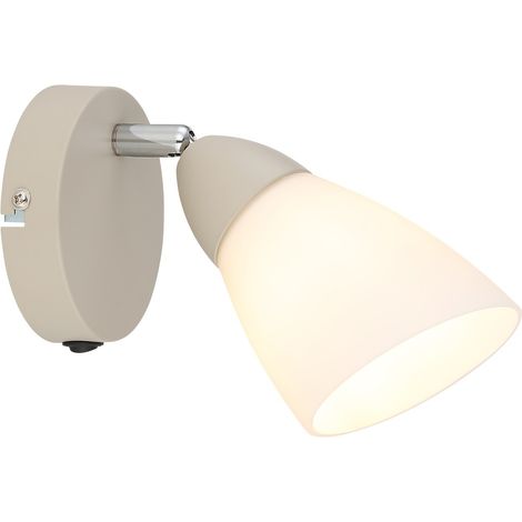 Spot mural, applique murale, lampe de chambre à coucher, couleur sable, orientable, L 18,5 cm (1/5)