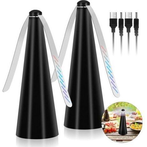 BUNTHAUS Ventilateur Anti-moustiques, 2pc Rpulsif Pales pour Insecte, Repellent Moustique Fan pour loigner Les Mouches et Les Insectes de la Nourriture, pour Maison Dner, Pique-Nique et Barbe (1/5)