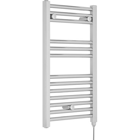 Balterley Ellastone Electric Vertical Round Towel Rail with 13 Rails, 720mm x 400mm, 200 Watt Heated Bathroom Accessory - Chrome