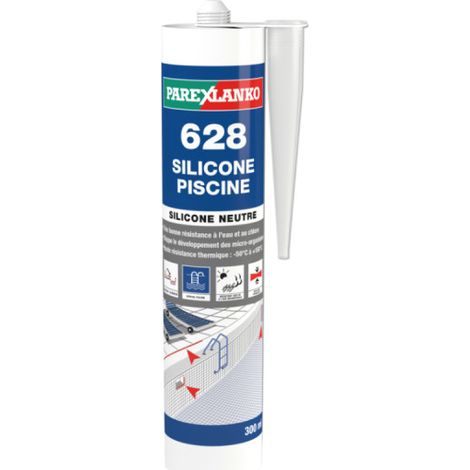 Masilla de silicona neutra PAREXLANKO 628 Silicone Pool - Gris - 300ml - L628GRIS-12
