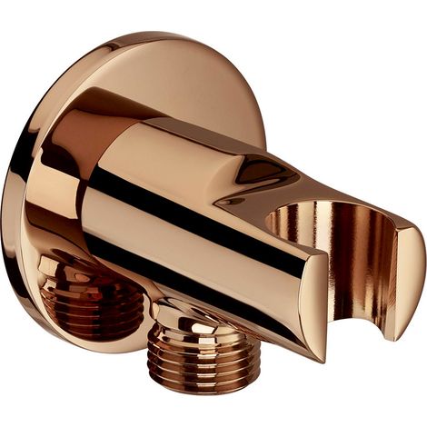 ROCA Coude mural 1/2" et support douchette d'arrivée d'eau pour raccordement flexible de douche, Rose gold