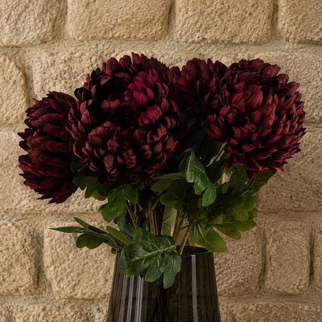 Pack of 6 x 75cm Extra Large Reflex Chrysanthemum - Red - Premium Quality (1/5)