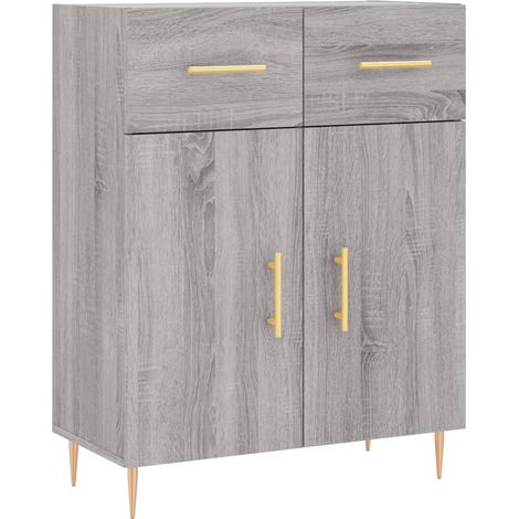 Credenza cassettiera cassettiera mobile contenitore organizer cucina soggiorno soggiorno Sonoma 69,5 x 34 x 90 cm derivati del legno grigio 020036495
