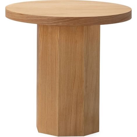 Table d'appoint ronde en placage de chêne - naturel (1/4)