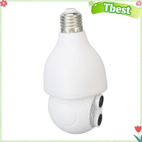 Tbest caméra WIFI Caméra de sécurité à ampoule 1080P, double objectif HD, Vision nocturne, interphone bidirectionnel, auto testeur (1/5)