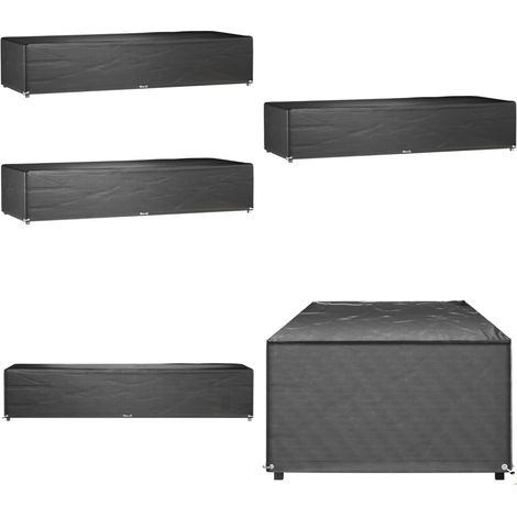 Housses pour chaise longue 2 pcs 12 œillets 205x75x40 cm PE - Housse Chaise Longue - Housse De Jardin - Protection Mobilier Extérieur - Imperméable - Uv Resistant - Home & Living
