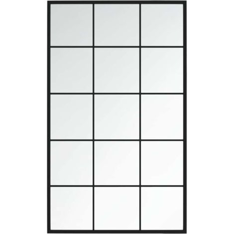 Miroir mural Luxueux, Miroir pour salle de bain, Noir 100x60 cm Métal OIB5041E (1/5)