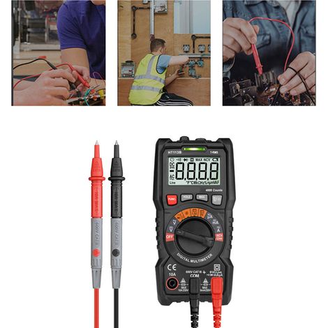 Multimètre numérique HT113B, testeur intelligent haute précision, affichage digital, gamme automatique, instrument portable polyvalent pour mesure électrique. (1/5)