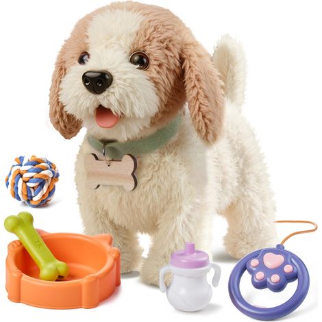 Chien en Peluche Interactif Robot Jouet pour Enfant Toutou Électronique Marche Aboie et Chante Cadeau d'Anniversaire (1/5)