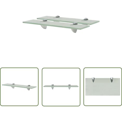 The Living Store Schweberegale 2 Stk. Glas 40x20 cm 8 mm - Wandregal - Glasregal - Modernes Regal - Badezimmerregal - Dekoratives Regal (1/5)