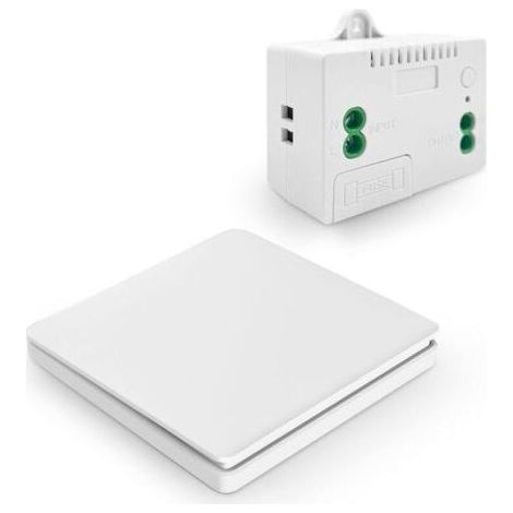 Interrupteur mural sans fil RF433 Télécommande auto-alimentée Portée 50m Compatible Alexa et Google Home Installation sans câblage (1/5)