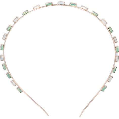 Bandeau strass élastique confortable, brillant et pratique, accessoire cheveux multicolore vert CHT-712 (1/5)