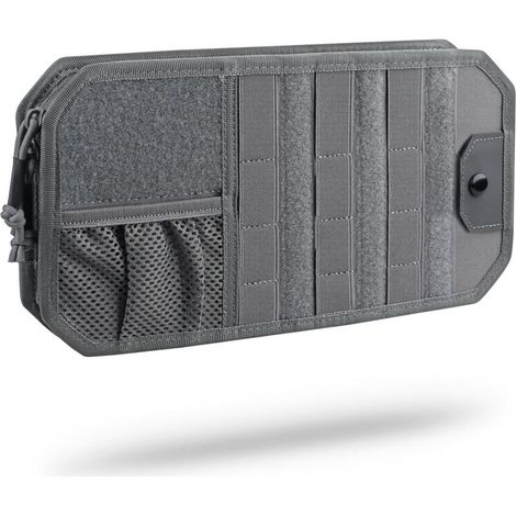 Pochette de Rangement avec Porte-Lunette pour Pare-Soleil de Voiture, Organisateur de Visière Auto, Voiture Accessoires Interieur Poche Tactique pour Permis de Conduire Carte Facture Stylo Clé (1/5)
