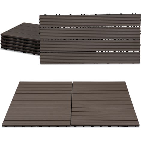 SWANEW Lastra per terrazza Piastrelle in legno per giardino, Piastrelle per terrazza 30x60 cm, Impermeabile, Sistema Café Click 24 pezzi (1/5)