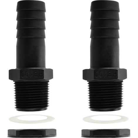 2 Pièces Trop Plein Cuve 25mm, Passe Paroi Cuve, Raccord Tuyau 25mm 1 Pouce, Raccord De Tonneau d'Eau De Pluie 1 Pouce, Passe Paroi Cuve Eau, Kit de Jumelage Cuve Raccordement Pour Citernes De Pluie (1/5)