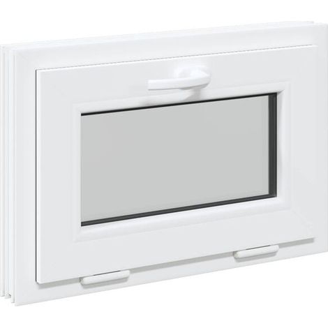 Fenêtre de sous-sol RISOR 60 x 40 cm en PVC blanc