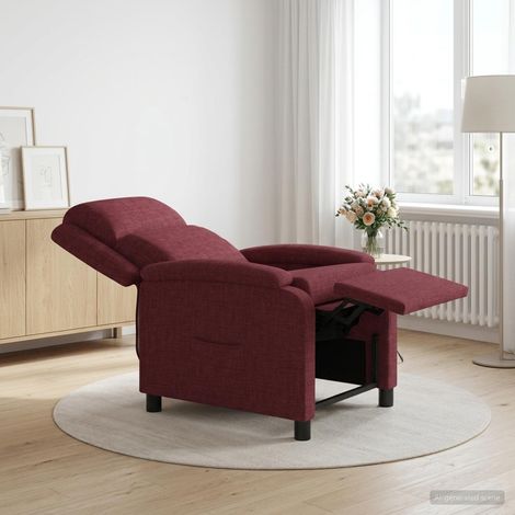 vidaXL Fauteuil inclinable Bordeaux Tissu (1/5)