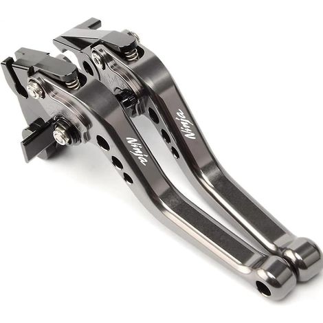 Levier de frein et d'embrayage court réglable 6 positions en alliage d'aluminium CNC modifié pour Kawasaki Ninja 1000/Tourer 2017-2022 (gris) (1/5)