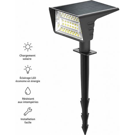 Lampe solaire à piquer de jardin LED 1W IP65 balise décorative extérieure 1 pièce réf 7012 500 g – Livraison gratuite