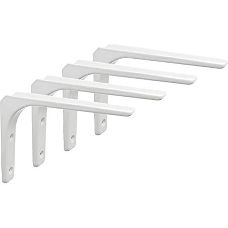 Regalwinkel Schwerlast, SAYAYO Regalhalterung Regalträger Weiss Regalhalter Metall 90 Grad L-förmige 4 Stück Winkel Regal 200x150 für Wandhalterung Regal, Eckregal, Hölzern Möbel, EJR200W-4P (1/5)