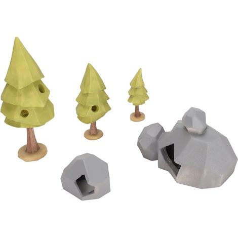 Décoration D'aquarium en Pierre De Forêt Naturelle avec Trou D'esquive, Conception Géométrique en Résine pour Accessoire De Paysage D'aquarium-Choix De Cadeau Impeccable (1/5)
