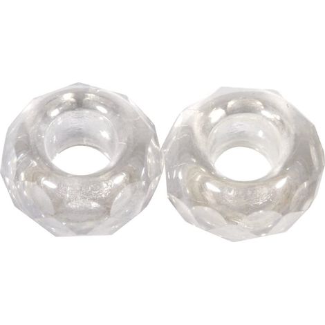 RAYHER - 2 PEZZI - PERLINE IN VETRO CONFORO GRANDE Ø13MM L.5 MM - COLORE CRISTALLO DI ROCCA