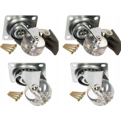 4 ruote per il trasporto di mobili, in gomma, con e senza freno, 35 mm (1/5)
