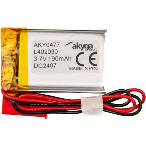 Pacco batteria x Batteria ricaricabile speciale Akyga LP402030 LiPo 3.7 V 190 mAh (1/3)