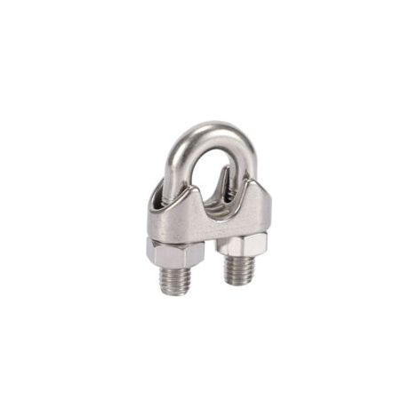 10 Pcs Pince de Câble Métallique Serre Cable Acier Inox Serre-Câbles Étrier M4，argent (1/4)